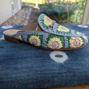 Sam Edelman Linnie Green Crochet Flat Mule Size 8 NEW W/ TAGS, IN BOX
